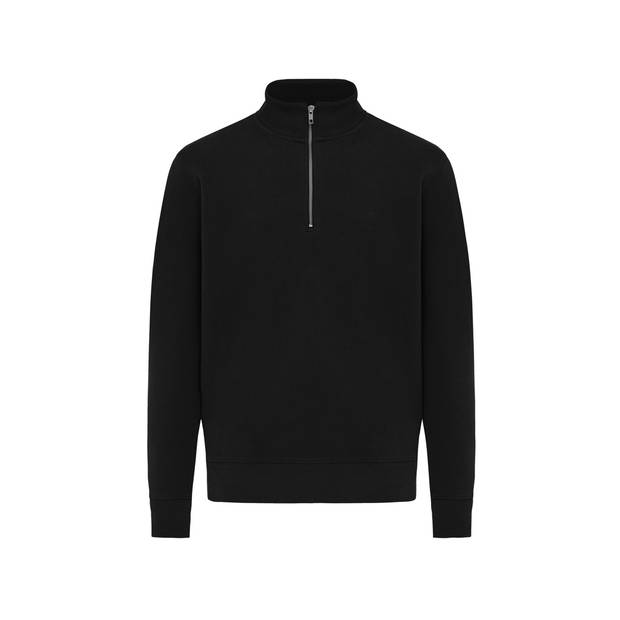 IQONIQ Elgon svetr s krátkým zipem z recyklované bavlny, černá IQONIQ Elgon svetr s krátkým zipem z recyklované bavlny, černá