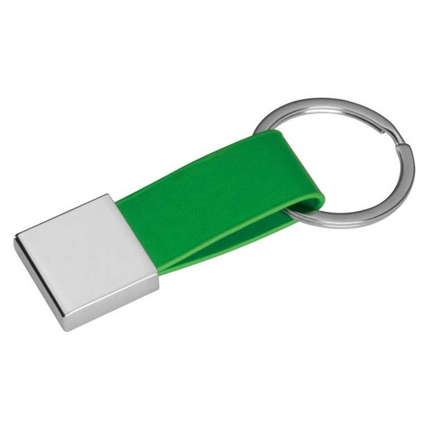 Klíčenka s poutkem ze syntetické kůže, zelená Klíčenka s poutkem ze syntetické kůže, zelená