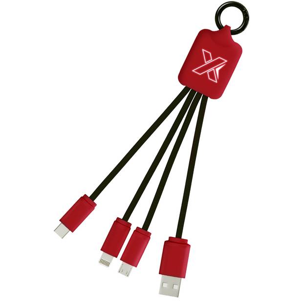 Světelný kabel se čtyřmi konektory SCX.design C15, červená Mid - černá Světelný kabel se čtyřmi konektory SCX.design C15, červená Mid - černá