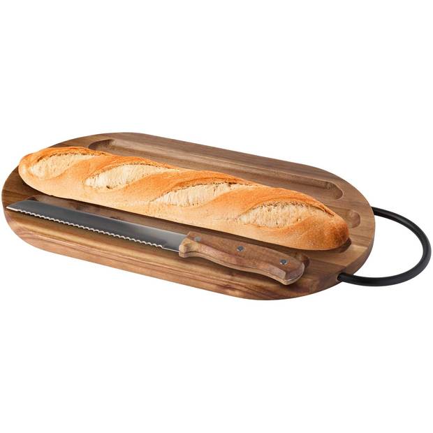 Prestige krájecí prkénko z akácie s nožem na chléb, hnědá Wood Prestige krájecí prkénko z akácie s nožem na chléb, hnědá Wood