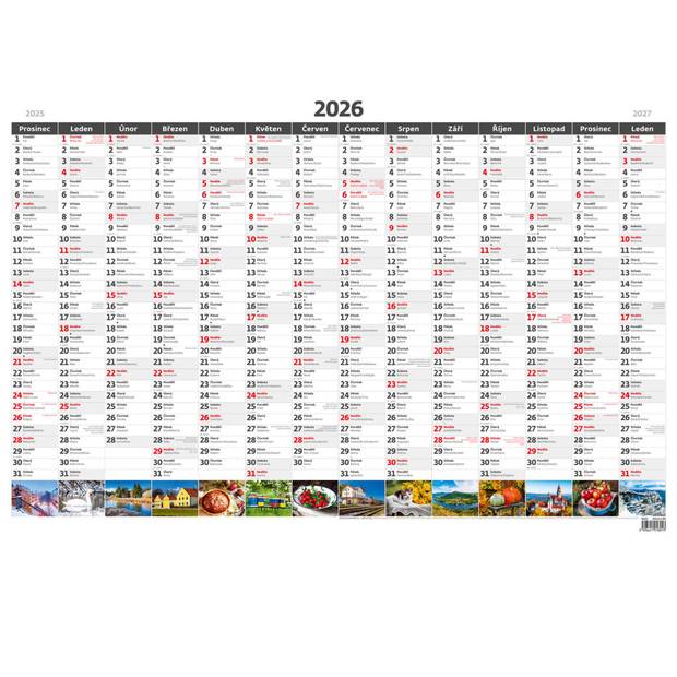 Plánovací roční mapa A1 obrázková, 2026 Plánovací roční mapa A1 obrázková, 2026