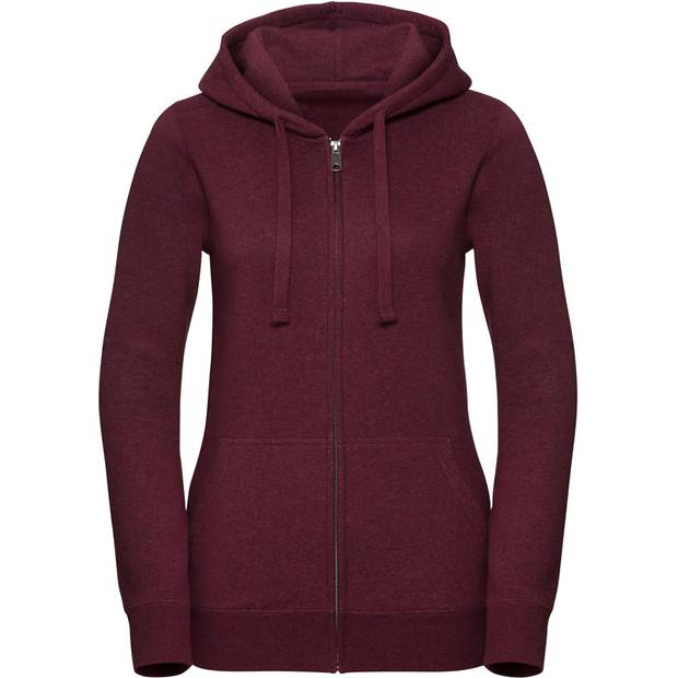 Russell | 263F, Dámská melírovaná mikina s kapucí Authentic, červená Burgundy Melange, XS Russell | 263F, Dámská melírovaná mikina s kapucí Authentic, červená Burgundy Melange, XS