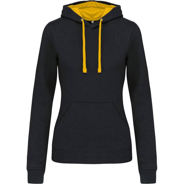Kariban | K465, Dámská mikina s kontrastní kapucí, černá - žlutá, XS Kariban | K465, Dámská mikina s kontrastní kapucí, černá - žlutá, XS