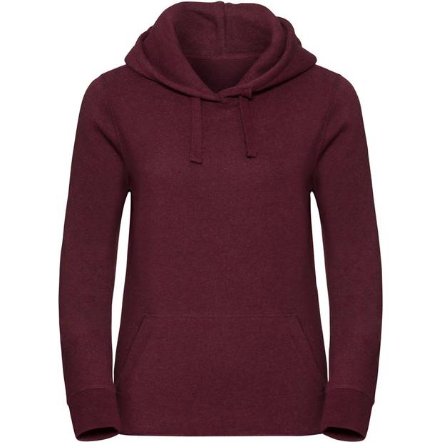 Russell | 261F, Dámská melírovaná mikina s kapucí Authentic, červená Burgundy Melange, XS Russell | 261F, Dámská melírovaná mikina s kapucí Authentic, červená Burgundy Melange, XS