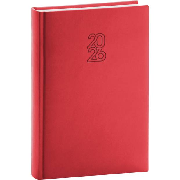 NOTIQUE Denní diář Aprint 2026, červený, 15 x 21 cm NOTIQUE Denní diář Aprint 2026, červený, 15 x 21 cm