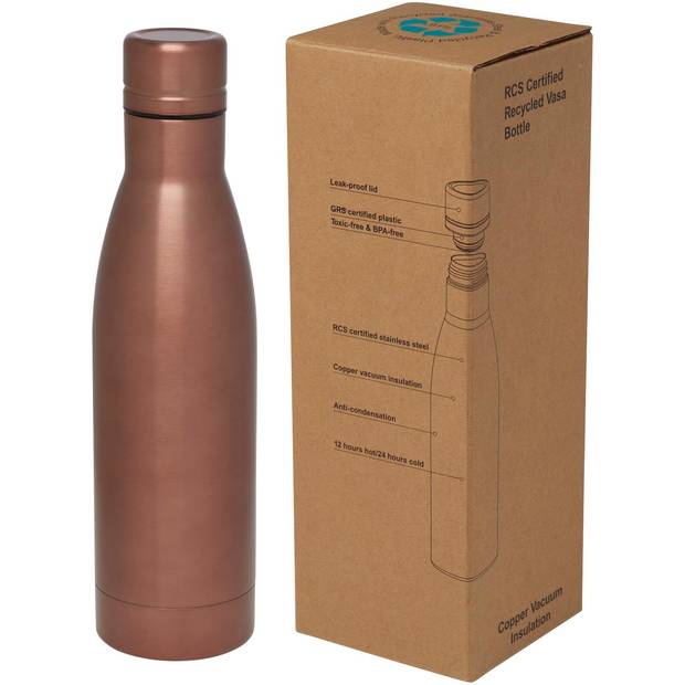 Vasa 500ml měděná vakuově izolovaná láhev z recykl. nerez s certif. RCS, hnědá Bronze Vasa 500ml měděná vakuově izolovaná láhev z recykl. nerez s certif. RCS, hnědá Bronze
