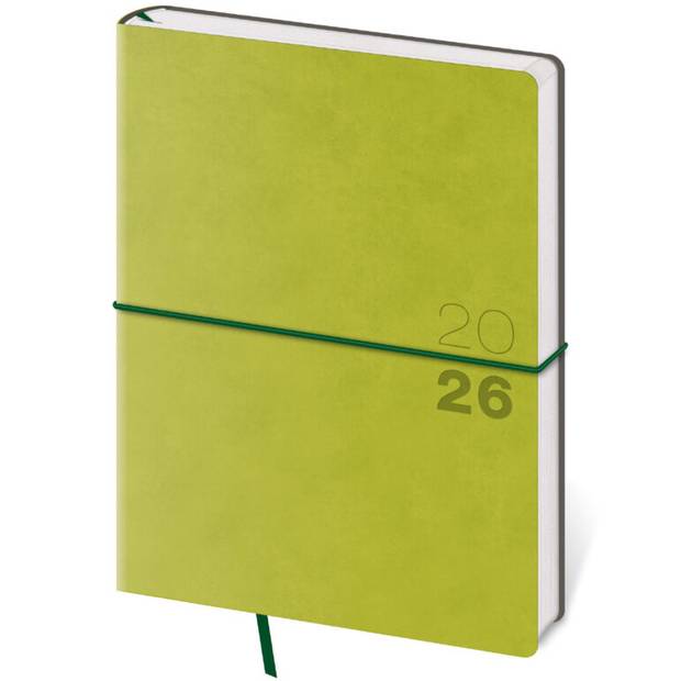 Týdenní diář B6 Flexio zelený s gumičkou, 2026 Týdenní diář B6 Flexio zelený s gumičkou, 2026