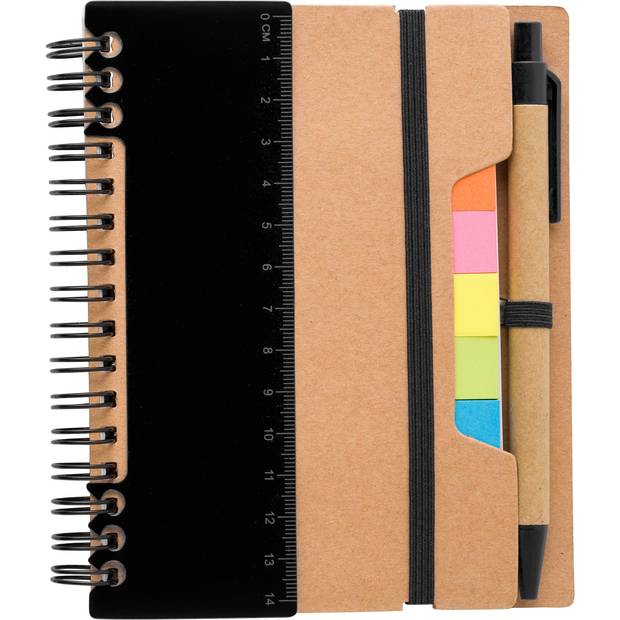 Recyklovaný papírový zápisník Angela, černá Recyklovaný papírový zápisník Angela, černá