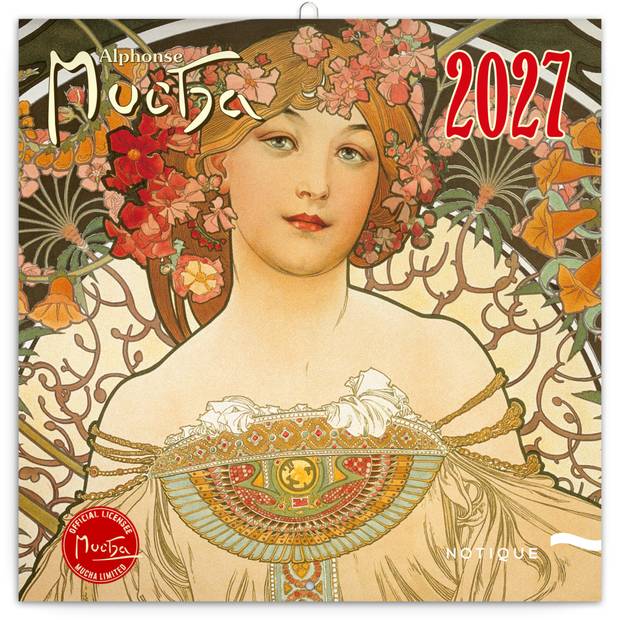 NOTIQUE Poznámkový kalendář Alfons Mucha 2027, 30 x 30 cm NOTIQUE Poznámkový kalendář Alfons Mucha 2027, 30 x 30 cm