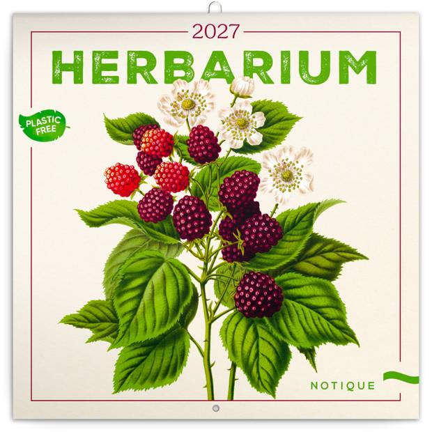 NOTIQUE Poznámkový kalendář Herbář 2027, PLASTIC FREE, 30 x 30 cm NOTIQUE Poznámkový kalendář Herbář 2027, PLASTIC FREE, 30 x 30 cm