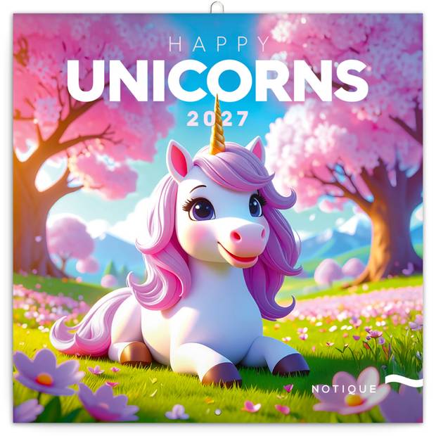 NOTIQUE Grid calendar Happy Unicorns 2027, 30 x 30 cm NOTIQUE Grid calendar Happy Unicorns 2027, 30 x 30 cm