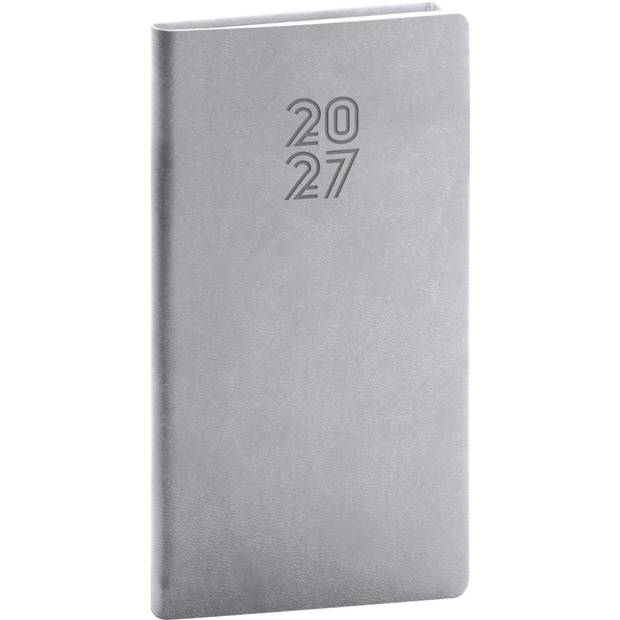 NOTIQUE Kapesní diář Aprint 2027, šedý, 9 x 15,5 cm NOTIQUE Kapesní diář Aprint 2027, šedý, 9 x 15,5 cm
