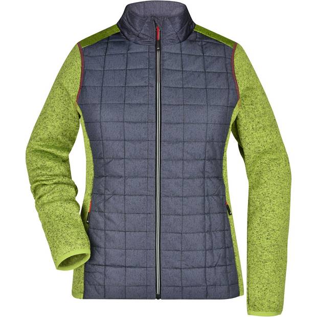 James&Nicholson | JN741, Dámská hybrid.bunda, zelená Kiwi Mel.-šedá Anthracite Mel., XS James&Nicholson | JN741, Dámská hybrid.bunda, zelená Kiwi Mel.-šedá Anthracite Mel., XS