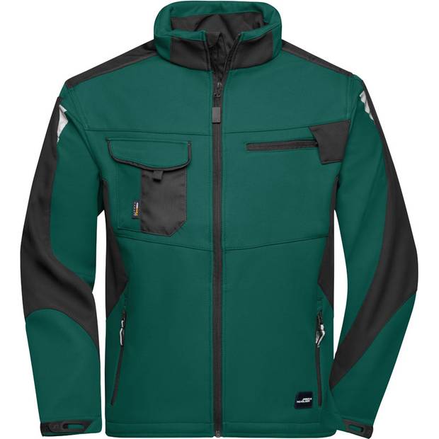 James&Nicholson | JN844, Prac.letní softshell bunda-Strong, zelená Dark-černá, 3XL James&Nicholson | JN844, Prac.letní softshell bunda-Strong, zelená Dark-černá, 3XL