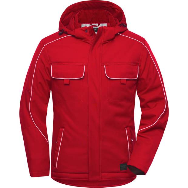 James&Nicholson | JN886, Prac.softshell polstrovaná bunda-Solid, červená, XS James&Nicholson | JN886, Prac.softshell polstrovaná bunda-Solid, červená, XS