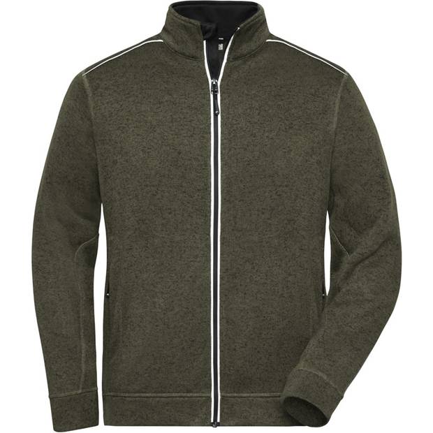 James&Nicholson | JN898, Pánská prac.flís.bunda-Solid, zelená Olive Mel.-černá, XXL James&Nicholson | JN898, Pánská prac.flís.bunda-Solid, zelená Olive Mel.-černá, XXL