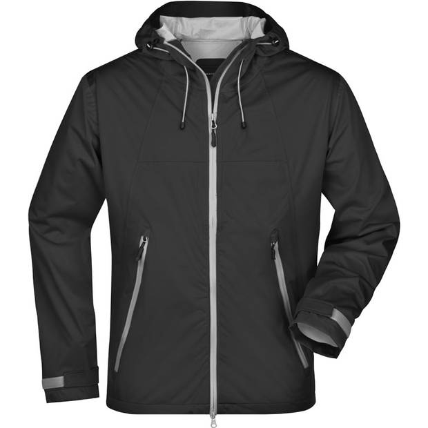 James&Nicholson | JN1098, Pánská 3-vrstvá softshell bunda, černá-šedá silver, M James&Nicholson | JN1098, Pánská 3-vrstvá softshell bunda, černá-šedá silver, M