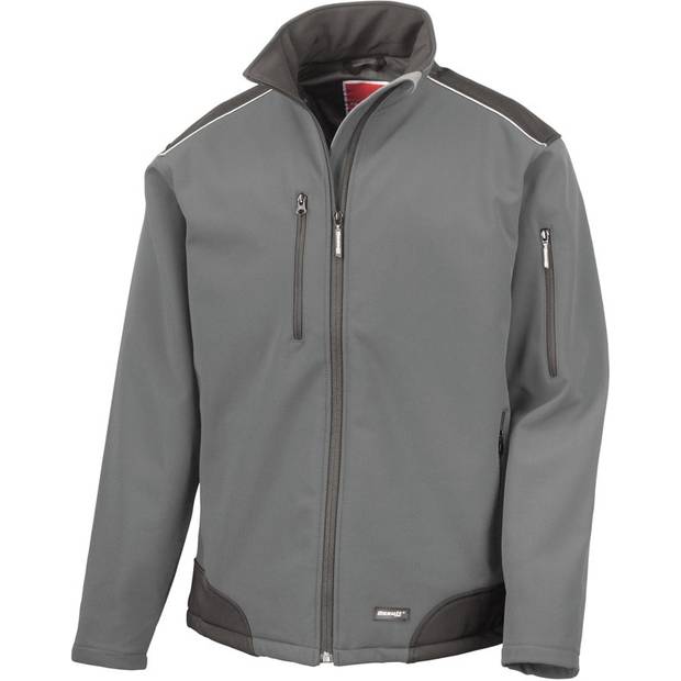 Result Work-Guard | R124X, 3-vrstvá softshell ripstop prac.bunda, šedá-černá, M Result Work-Guard | R124X, 3-vrstvá softshell ripstop prac.bunda, šedá-černá, M