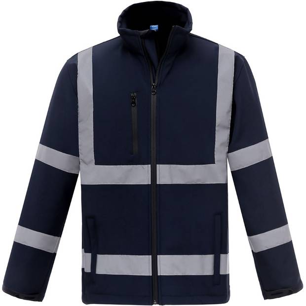Yoko | HVK09, Hi-Vis softshell bunda, modrá Navy, L Yoko | HVK09, Hi-Vis softshell bunda, modrá Navy, L