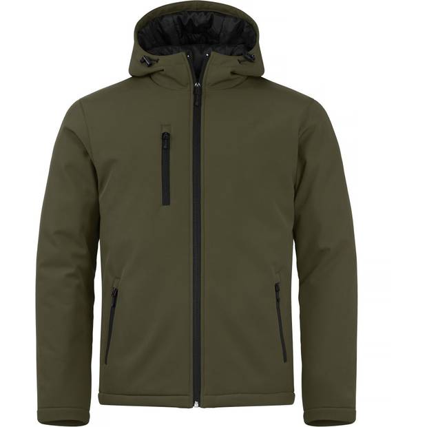 Clique | Padded Hooded Softshell Men, Pánská zatepl.softshell bunda s kapucí, zelená Fog, 3XL Clique | Padded Hooded Softshell Men, Pánská zatepl.softshell bunda s kapucí, zelená Fog, 3XL