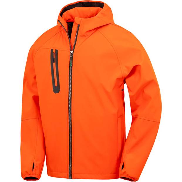Result Recycled | R 909X, Unisex 3-vrstvá softshell bunda s kapucí, oranžová-modrá Navy, M Result Recycled | R 909X, Unisex 3-vrstvá softshell bunda s kapucí, oranžová-modrá Navy, M