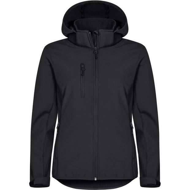 Clique | Classics Softshell Hoody W, Dámská 3-vrstvá softshell bunda s kapucí, černá, XS Clique | Classics Softshell Hoody W, Dámská 3-vrstvá softshell bunda s kapucí, černá, XS
