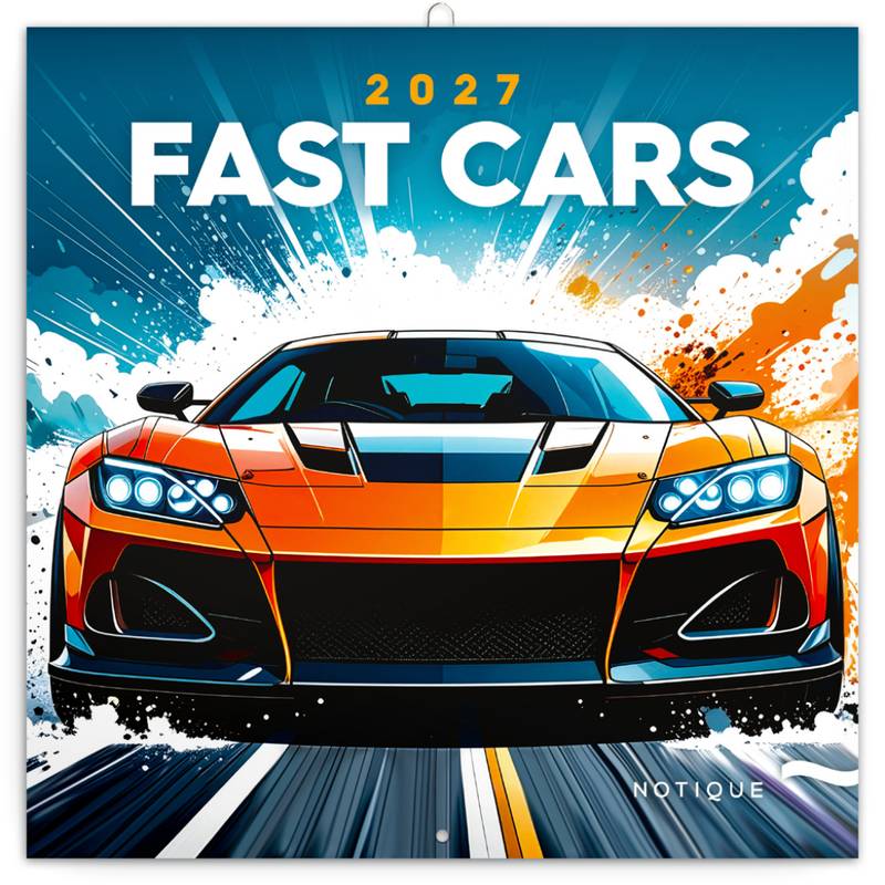 NOTIQUE Grid calendar Fast Cars 2027, 30 x 30 cm NOTIQUE Grid calendar Fast Cars 2027, 30 x 30 cm