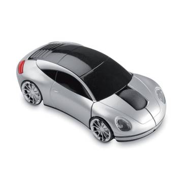 Bezdrôtová myš v tvare auta, strieborná