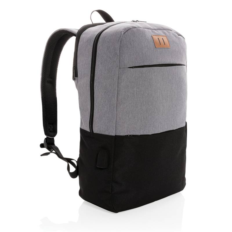 Moderní USB a RFID batoh na 15,6 "notebook, šedá Moderní USB a RFID batoh na 15,6 "notebook, šedá