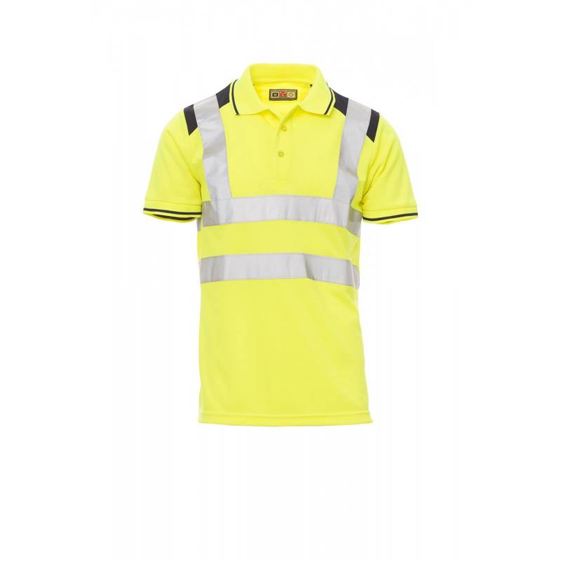 Pracovné tričko DRY-TECH PAYPER GUARD+, fluorescenčná žltá / navy modrá, L