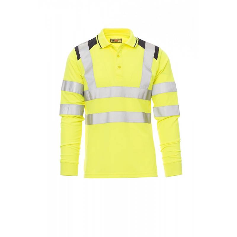 Pracovné tričko DRY-TECH PAYPER GUARD+WINTER, fluorescenčná žltá / navy modrá, 4XL