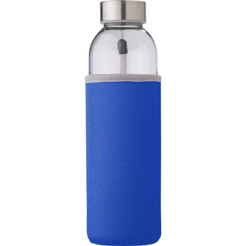 Sklenená fľaša 500 ml s neoprénovým puzdrom, modrá