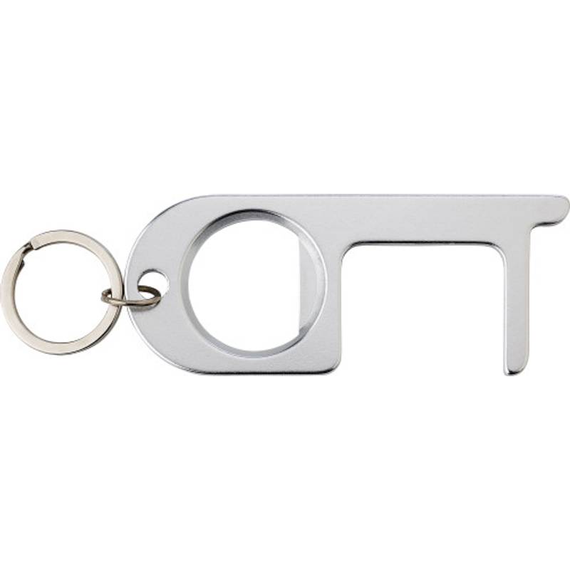 Hliníkový otvírač dveří s otvírákem na láhve, stříbrná Hliníkový otvírač dveří s otvírákem na láhve, stříbrná