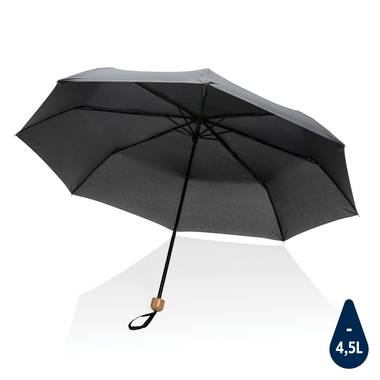 20,5" bambusový dáždnik Impact zo 190T pongee RPET AWARE™, čierna