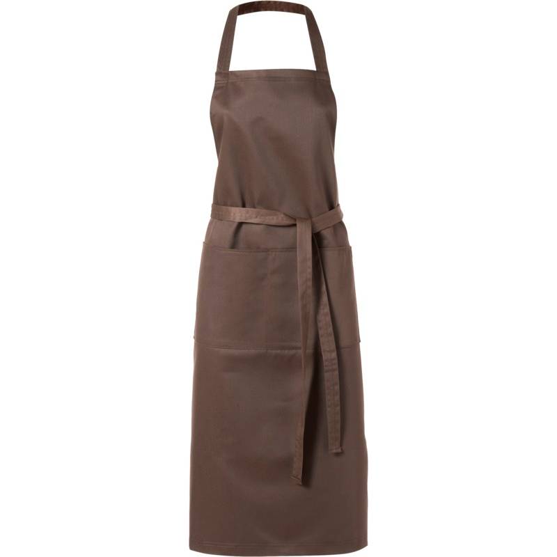 Dlouhá kuchyňská zástěra, hnědá Dlouhá kuchyňská zástěra, hnědá