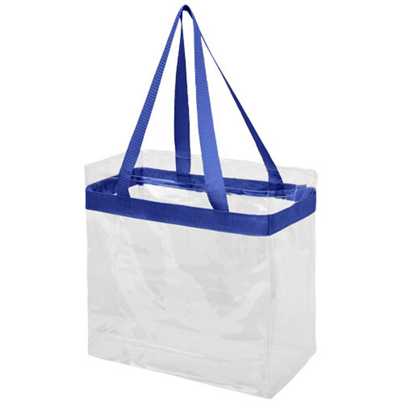 Priehľadná taška Hampton, PVC plast, kráľovská modrá / transparentná 