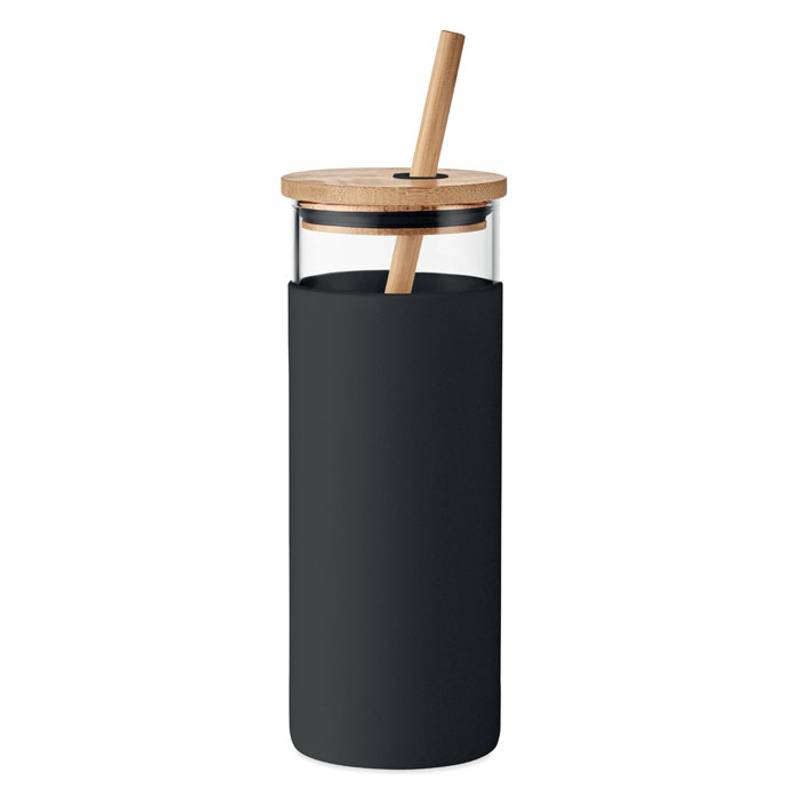 STRASS  Pohár s bambusovým viečkom , čierna