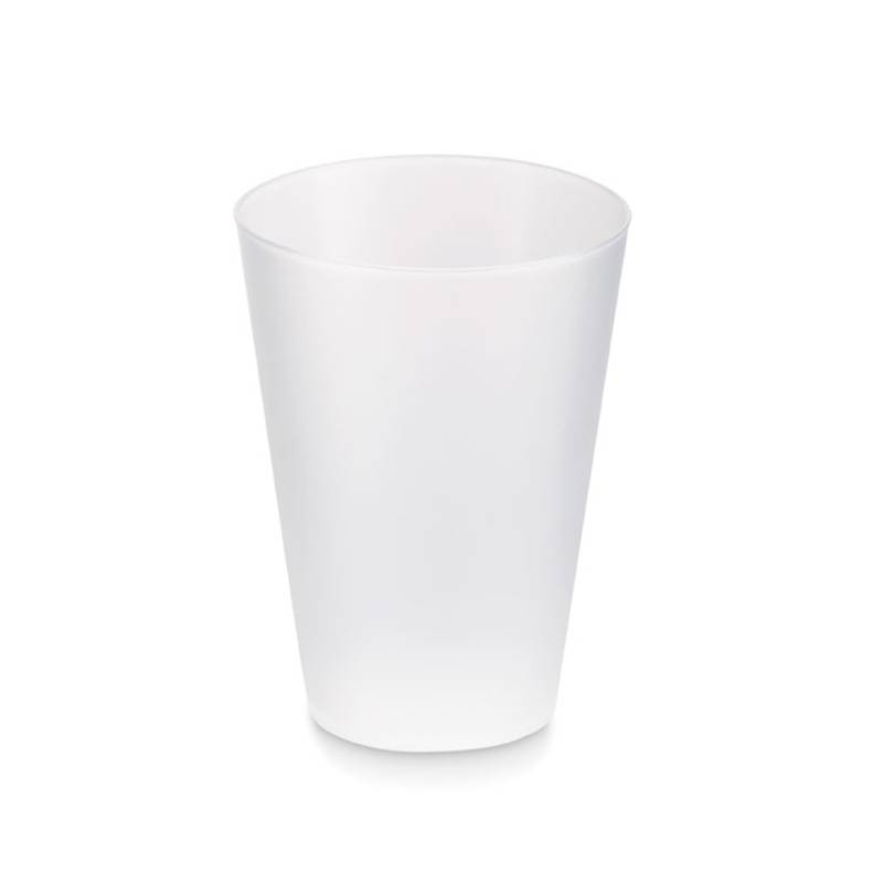 FESTA LARGE Téglik z matného PP 300ml , transparentná biela FESTA LARGE Téglik z matného PP 300ml , transparentná biela