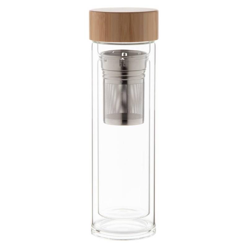 Andina sklenená termo fľaša, hnedá Andina sklenená termo fľaša, hnedá