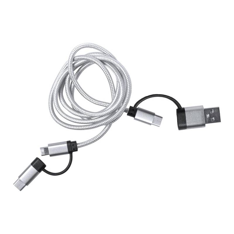 Trentex USB nabíjecí kabel, šedá stříbrná Trentex USB nabíjecí kabel, šedá stříbrná