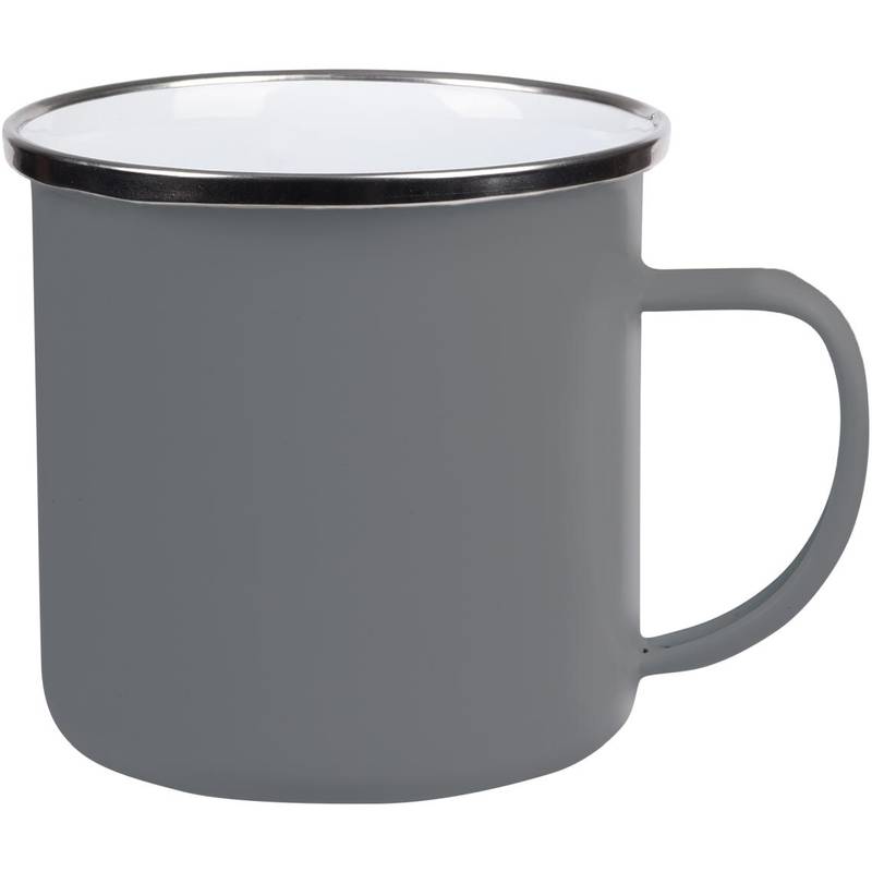 Smaltovaný hrnček "Vintage Cup", sivá