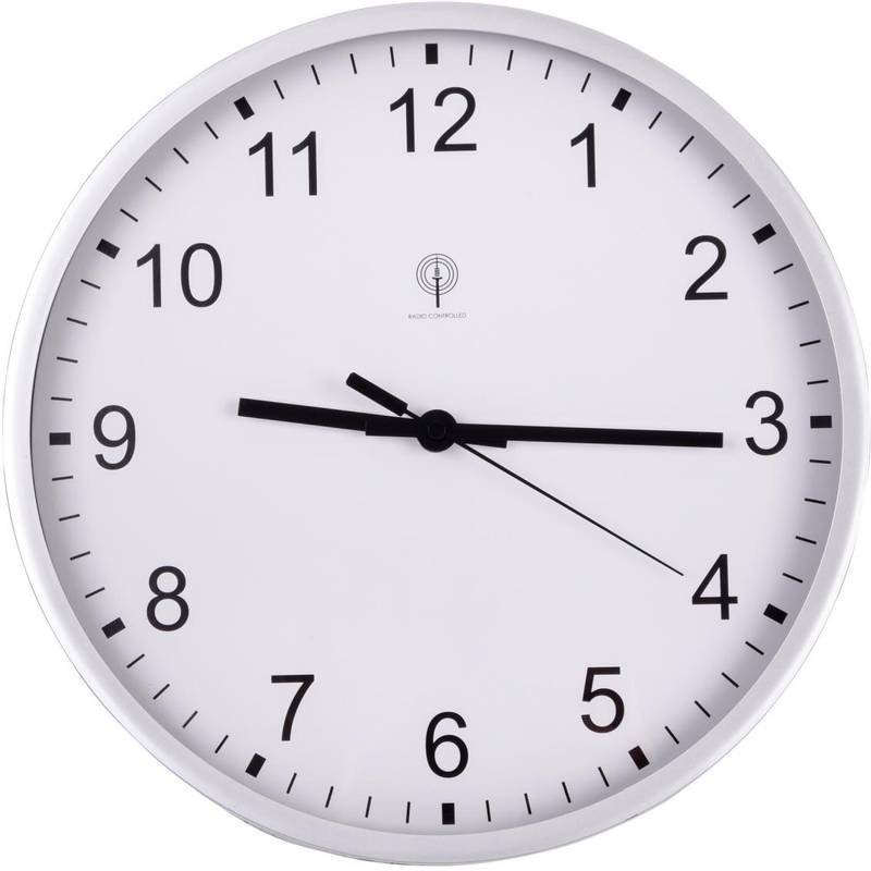 Nástenné hodiny s rádiovou kontrolou "Uranus", sivá strieborná Nástenné hodiny s rádiovou kontrolou "Uranus", sivá strieborná