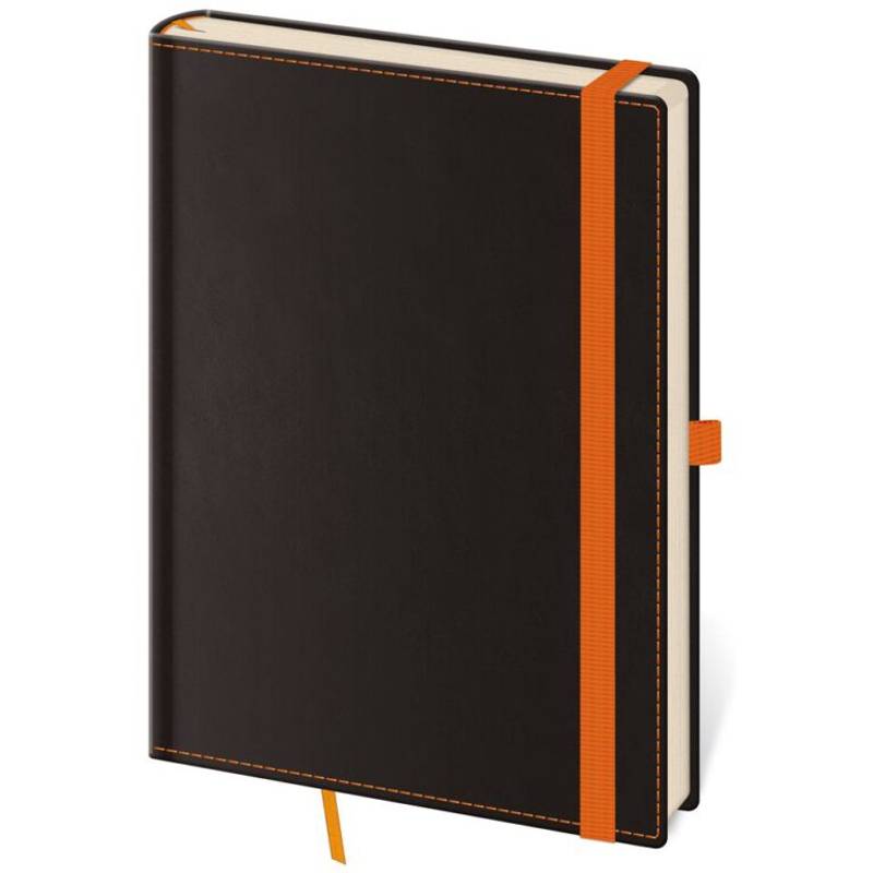 Zápisník Black Orange L linkovaný, černá - oranžová Zápisník Black Orange L linkovaný, černá - oranžová