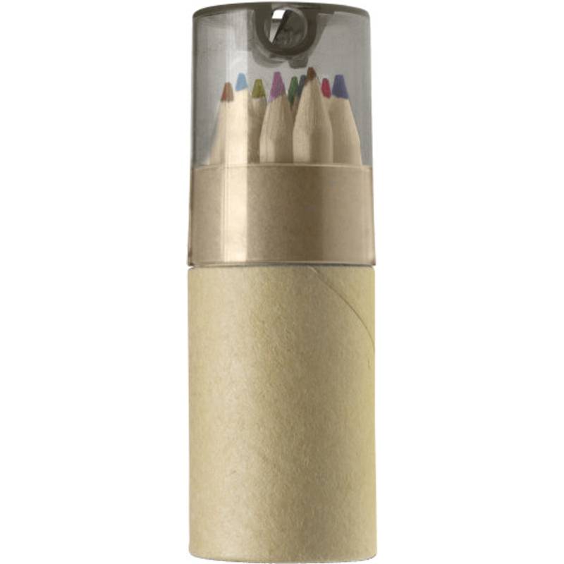 ABS a kartonová tuba s tužkami Terrence, černá ABS a kartonová tuba s tužkami Terrence, černá