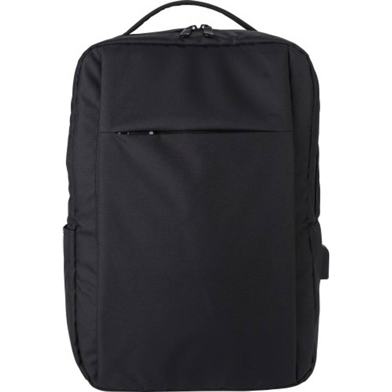 RPET (300D) batoh na notebook Jesse, černá RPET (300D) batoh na notebook Jesse, černá