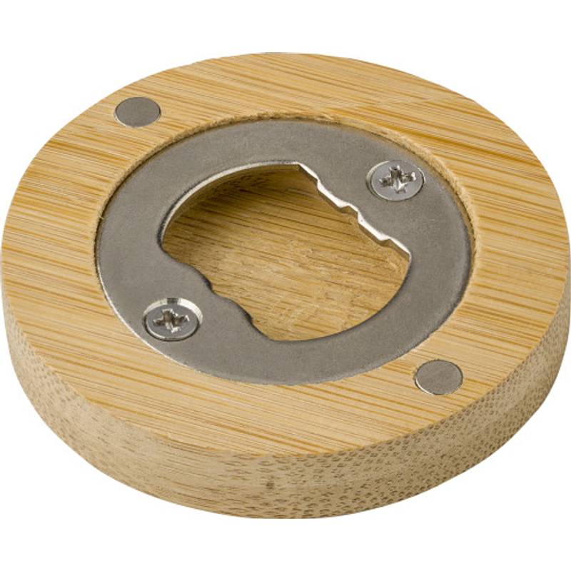 Bambusový magnet s otvírákem na láhve Ace, hnědá Bambusový magnet s otvírákem na láhve Ace, hnědá