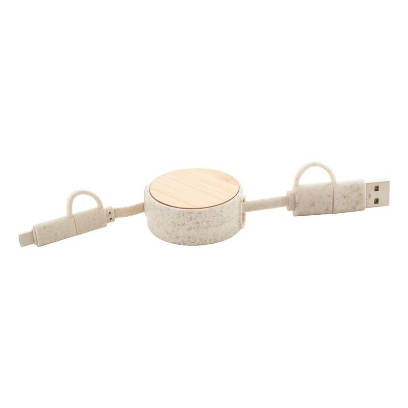 Komugo USB nabíjecí kabel, hnědá přírodní Komugo USB nabíjecí kabel, hnědá přírodní