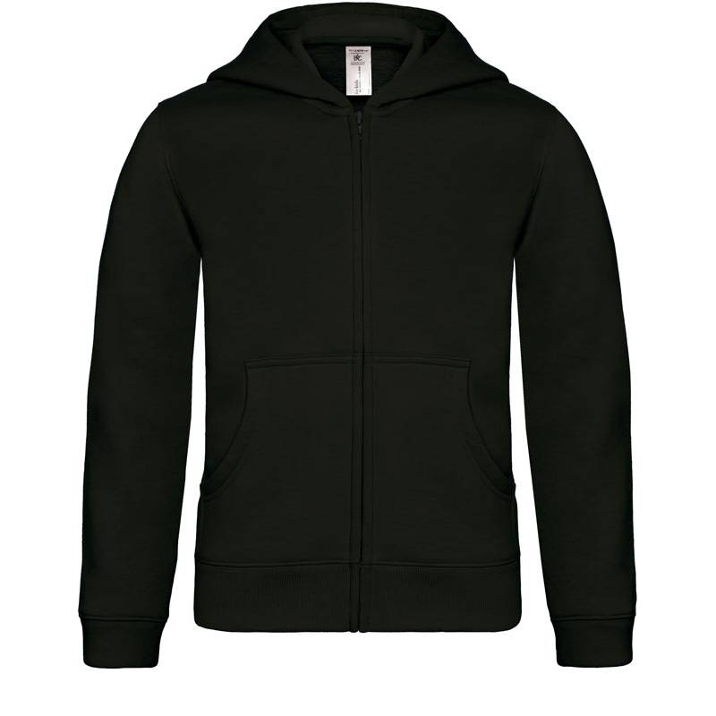 B&C | Hooded Full Zip /kids, Detská mikina s kapucňou, čierna, 3-4 B&C | Hooded Full Zip /kids, Detská mikina s kapucňou, čierna, 3-4