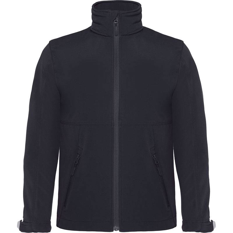 B&C | Hooded Softshell /kids, Detská 3-vrstvová softshellová bunda, čierna, 5-6 B&C | Hooded Softshell /kids, Detská 3-vrstvová softshellová bunda, čierna, 5-6