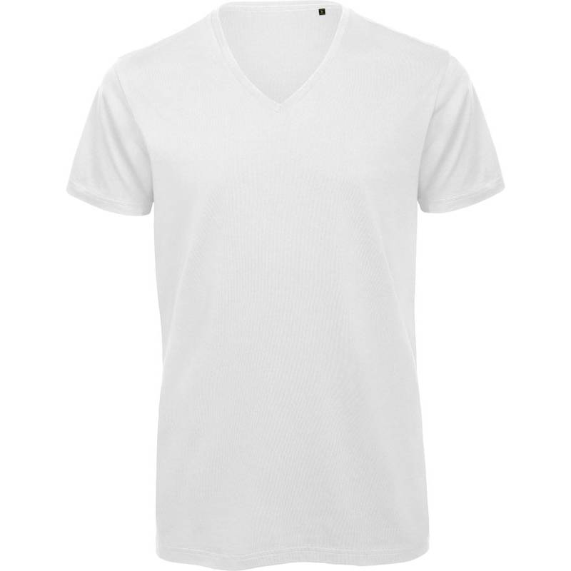 B&C | Inspire V T /men, Pánské tričko s výstřihem do V, bílá, S B&C | Inspire V T /men, Pánské tričko s výstřihem do V, bílá, S